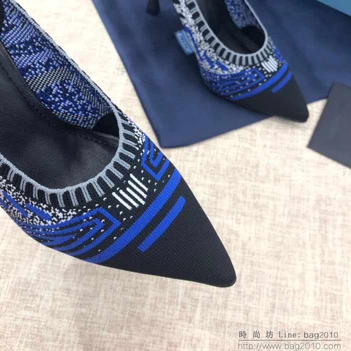 PRADA普拉達 2019頂級版本 刺繡系列 春夏時尚 高跟尖頭單鞋 網紅同款  ljl1042